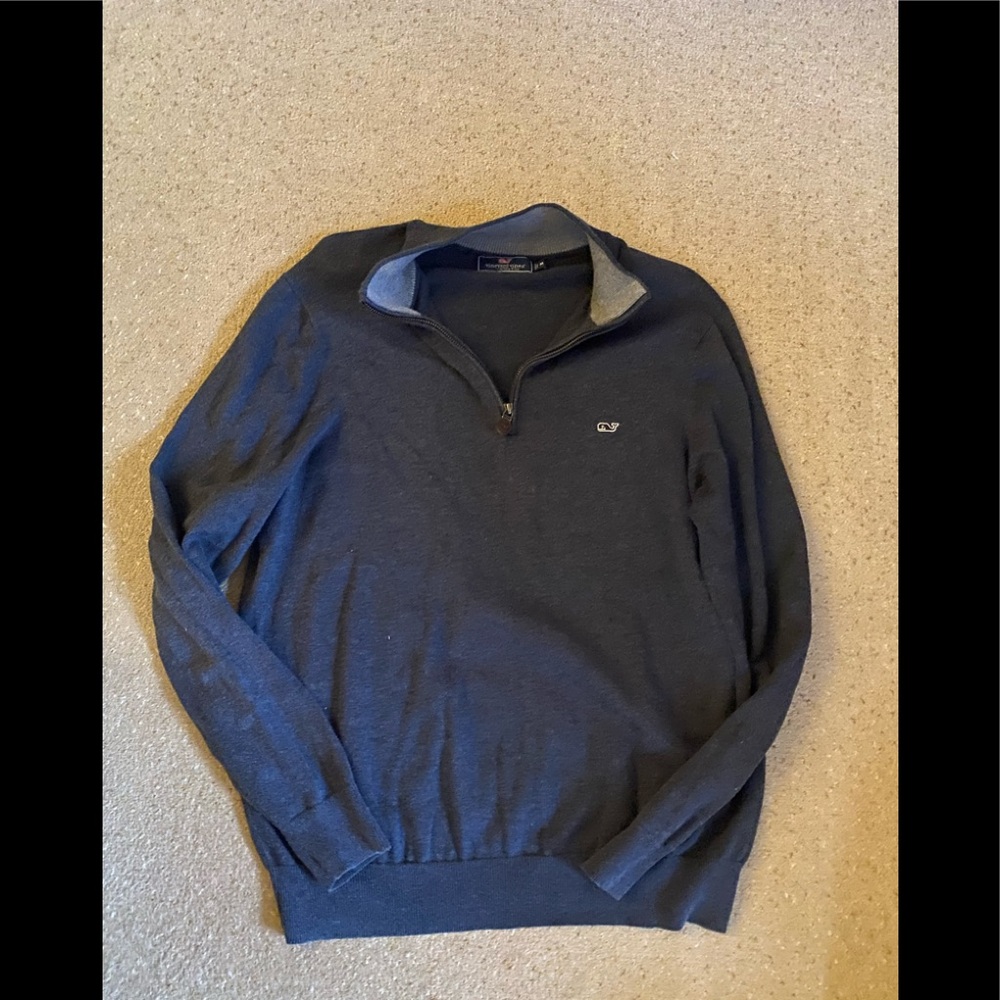 Vineyard vines quarter zip Mens medium blue